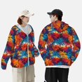 thumbnail image 4 of Daiia Colorful Hawaii Palms UPF 50+ Sun Protection Hoodie Jacket Lightweight Long Sleeve Sun Shirt for Women Men with Pocket Hiking Outdoor-, 4 of 7