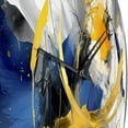 thumbnail image 3 of Designart "Strokes in Dark Blue and Gold XIV" Fractals Oversized Wall Clock, 3 of 5