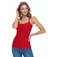 thumbnail image 2 of ACTIVE UNIFORMS Women's Camisole Cotton Stretch Undershirt with Adjustable Strap Tank Top Multi-Pack of 3 (Red, Medium), 2 of 6