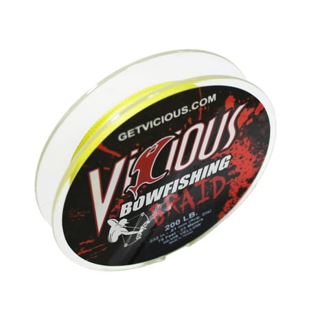 Vicious BVBY Bowfishing Braid Fishing Line 25 Yards - Hi-Vis Yellow
