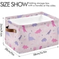 thumbnail image 3 of Coolnut Pink Cartoon Dinosaur Large Storage Basket, Foldable Storage Basket, Waterproof Coating Storage Box with Handle Toy Storage Bag, for Home School & Office, 1PCS Home Decor, 3 of 7