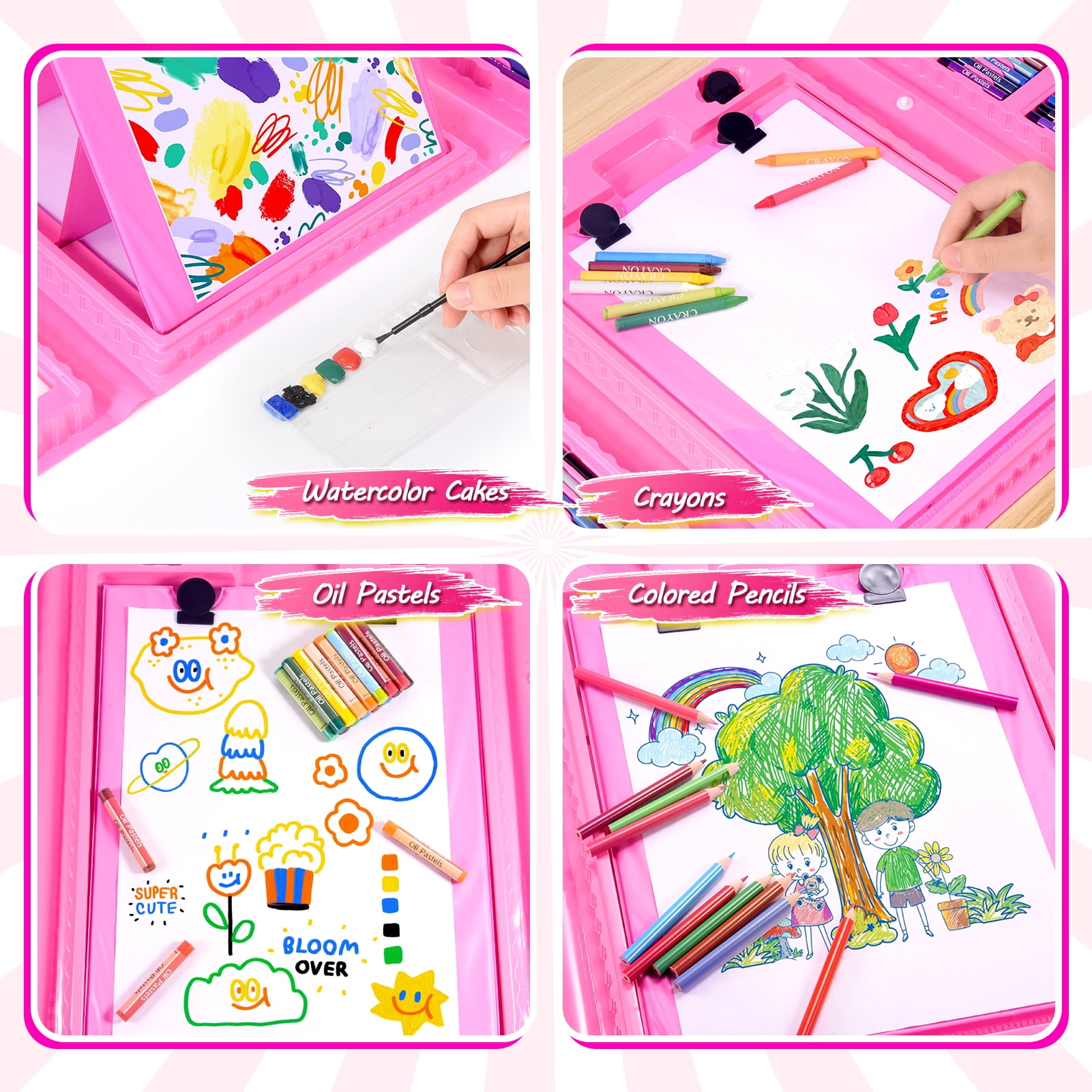 Art Supplies for Kids 6-8, 208 Pcs Drawing Kits for Kids Age 8-12, Colored Pencils Set with Sketch Pads,Oil Pastels,Crayons,Art Kits 3-12 Year Old Boys Girls Gifts