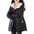 thumbnail image 2 of AUNVITO Women's Lightweight Diamond Quilted Longline Puffer Coat Collarless Winter Jacket Outerwear, 2 of 3