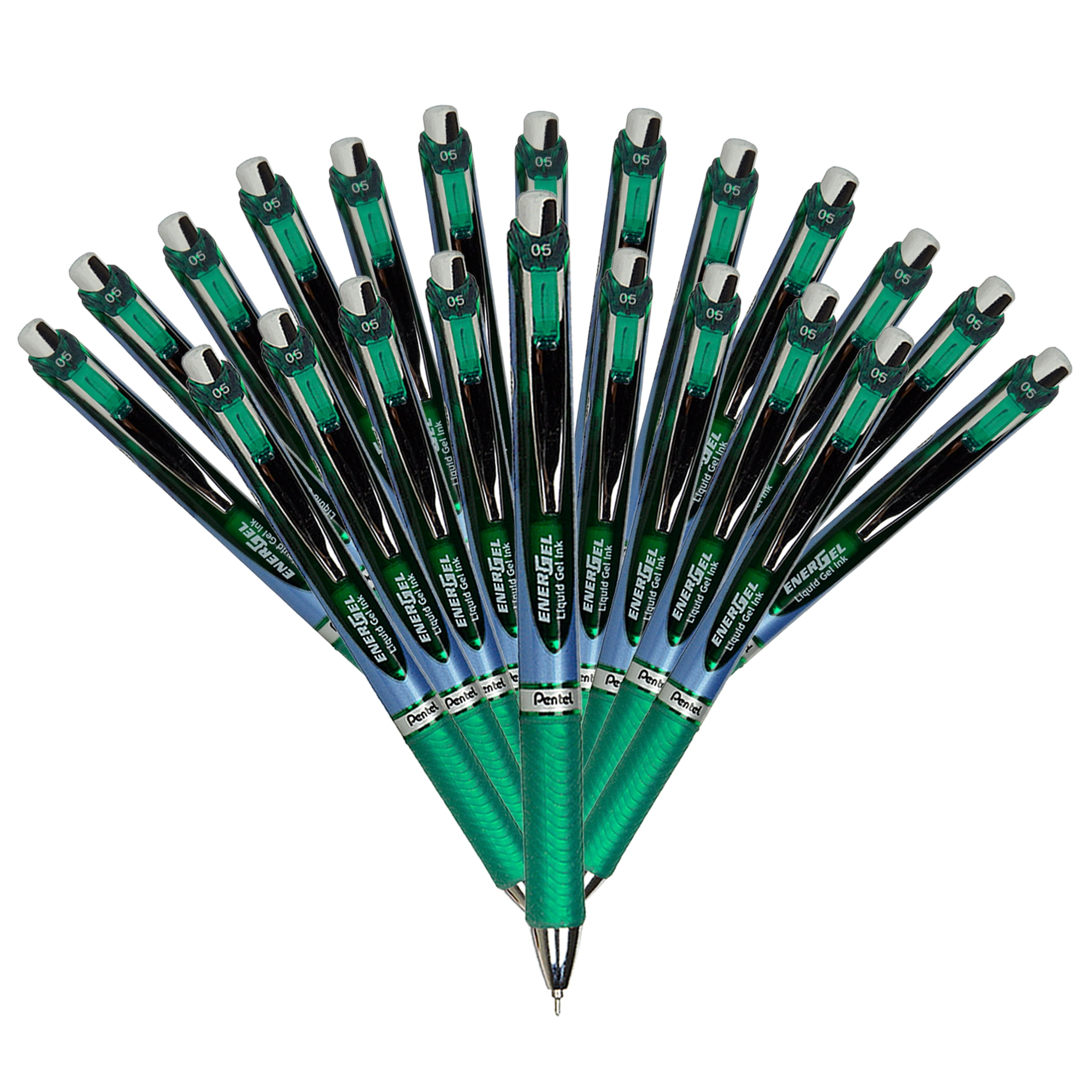 Pentel EnerGel 0.5mm Needle Tip Retractable Green Liquid Gel Pen 144