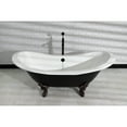 thumbnail image 4 of Aqua Eden VBTND7231NC5 72-Inch Cast Iron Oval Double Slipper Clawfoot Tub (No Faucet Drillings) in Black/White/Oil Rubbed Bronze, 4 of 11
