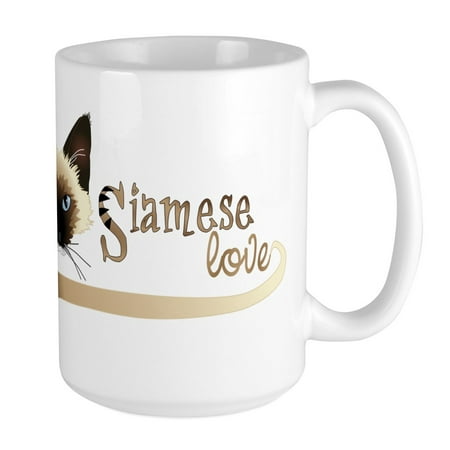 

CafePress - Siamese LOVE Taza - 15 oz Ceramic Large Mug