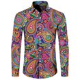 thumbnail image 1 of Camisa de manga larga con botones para hombre, cómoda camisa de solapa de otoño, estilo étnico retro, ropa de calle de tendencia de manga larga para hombre, 1 of 6