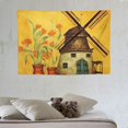 thumbnail image 3 of PRATYUS Rustic Farmhouse Tapestry Vintage Windmill Wall Tapestry 60x40 Inch,Brown Cow Print Tapestries Retro Lodge Cabin Tapestry for Bedroom Home,Grunge Cowhide Fur Hanging Wall Art Tapestry 60x40in, 3 of 7