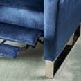 thumbnail image 3 of GDF Studio Pendry Modern Upholstered Pushback Recliner, Cobalt Velvet and Silver, 3 of 7