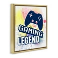 thumbnail image 3 of Stupell Industries Gaming Legend Modern Splatter Quotes and Sayings Painting Gold Floater Framed Canvas Art Print Wall Art, 18 x 18, 3 of 9