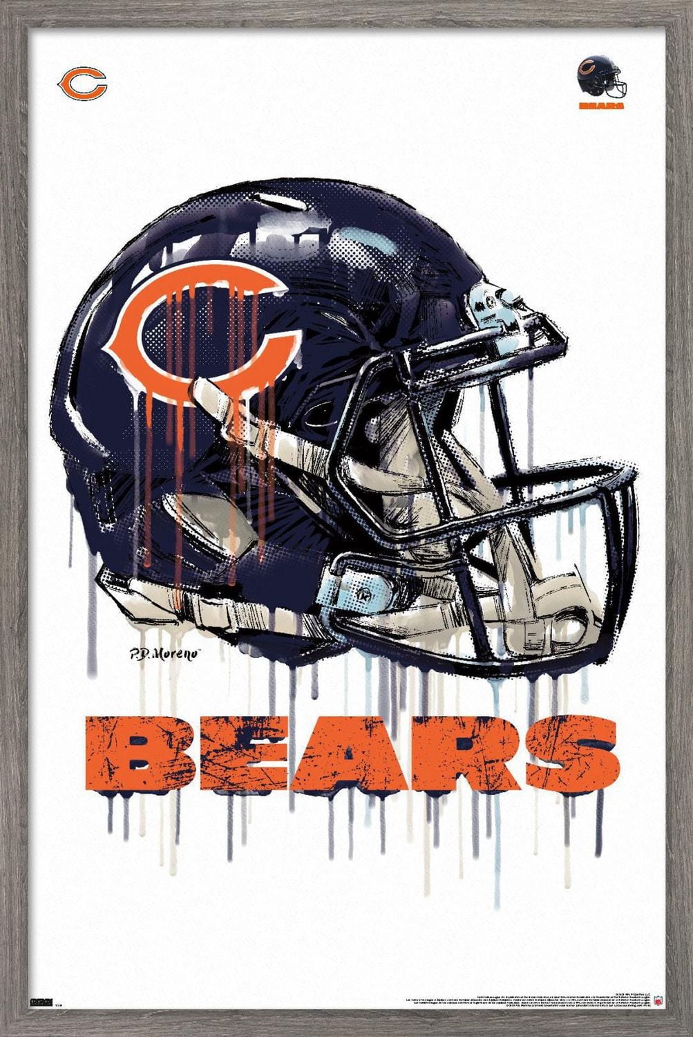 NFL Chicago Bears - Drip Helmet 20 Wall Poster