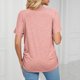 thumbnail image 5 of Gibobby Camisa Elegante Para Mujer Camisetas de manga corta para mujer, camisetas holgadas de tamaño con cuello en V a la moda, blusas casuales sólidas（Rosa， L), 5 of 5