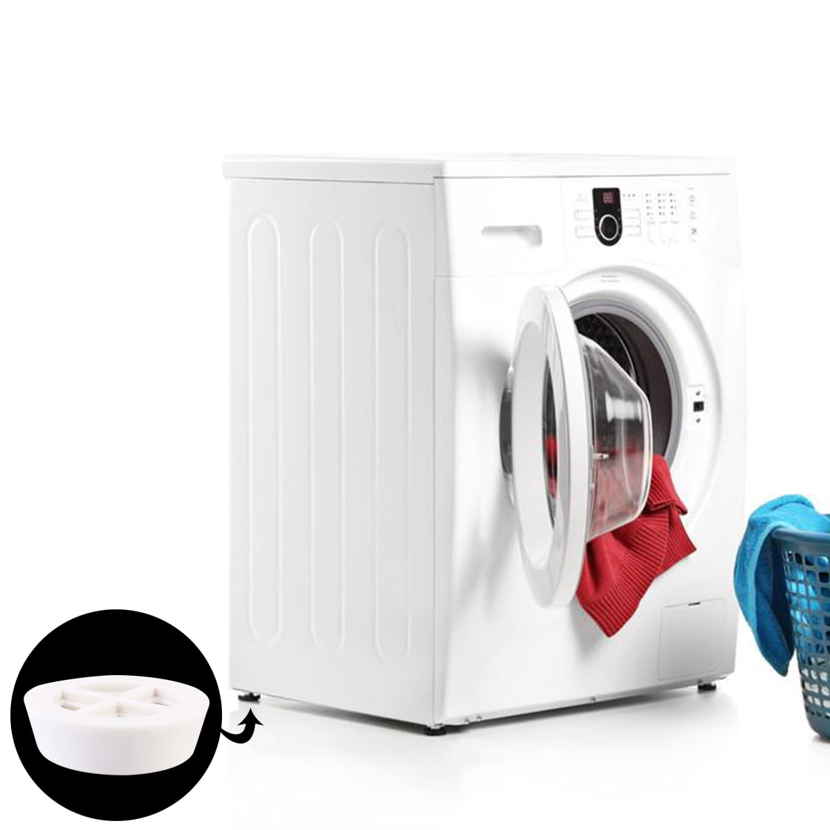 Raindrops 12 pcs Washing Machine Mat Cushion Non-slip Anti-slip Dryer Pads Floor Protector (White)