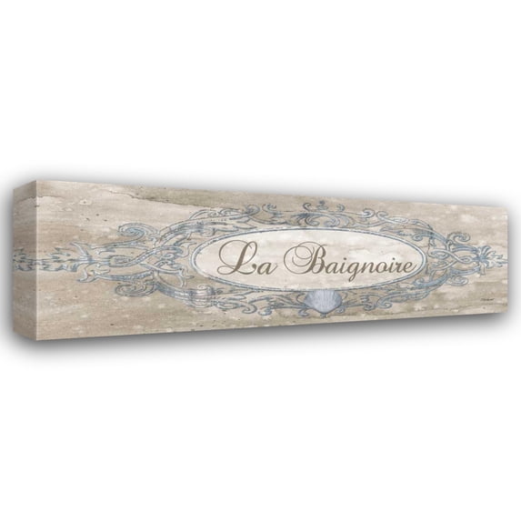 Todd Williams 44x18 Gallery Wrapped Canvas Wall Art Titled - La Baignoire Sign