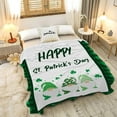 thumbnail image 6 of St. Patrick''s Day Gnome Blanket Lightweight Cozy Super Soft Flannel Fleece Throw Big Twin Blankets Home Decor for Bed Living Room 80"x60" Queen for Adult, 6 of 6