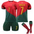 thumbnail image 1 of Boys Girls Kids Football Jersey Portugal Home Away RONALDO 7# Sport soccer Jersey, 1 of 2