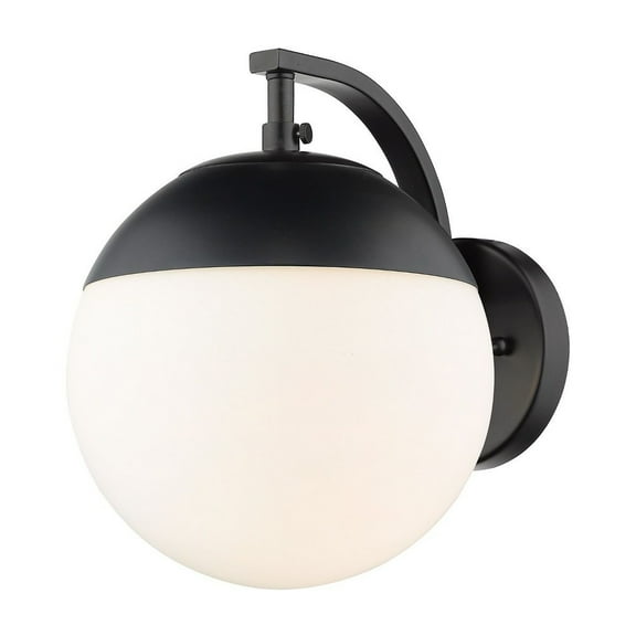 1 Light Wall Sconce in Fashionable Style 9.88 inches High By 7.75 inches Wide-Matte Black Finish-Opal Glass Color Bailey Street Home 170-Bel-4476186