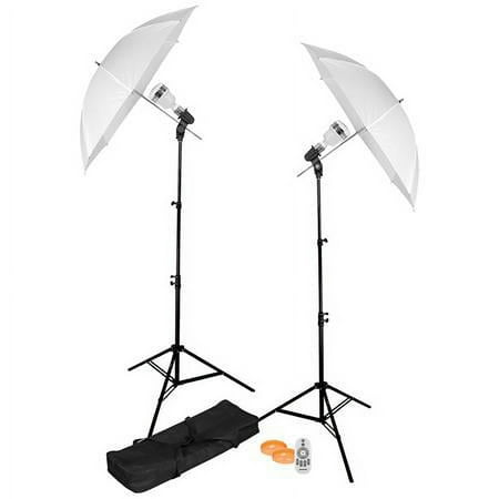 UPC: 0812735024639 | uLite LED 2-Light Umbrella Kit  Includes 45W Daylight Dimmable LED Bulb  500W uLite Constant Light  2.4 GHz Dimmer Remote