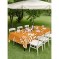 thumbnail image 4 of Outdoor Tablecloths with Umbrella Hole & Zipper, Burnt Orange Botanical 60 x102 Inch Rectangle Tablecloths, Farmhouse Laugh Love Leaves Waterproof Table Cloth, Patio/Pool/Picnic Table Covers, 4 of 8