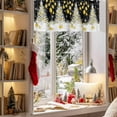 thumbnail image 4 of Black Yellow Christmas Balls Valances for Windows, Xmas Tree Snowflake Rod Pocket Valance Short Window Treatments Curtains for Kitchen Bathroom Bedroom Decor, 56 x 16 In, 4 of 9
