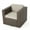 Light Brown + Ceramic Grey, variant on Noble House Puerta Mixed Black Wicker Swivel Chair with Dark Grey Cushion