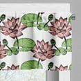 thumbnail image 3 of Ambesonne Lotus Valance Pack of 2, Aquatic Flowers Art, 54"X18", White Rose and Green, 3 of 5