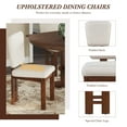 thumbnail image 6 of Harper & Bright Designs Extendable Wood Dining Table Set with Bench, 6 Pieces Kitchen Table Set with Removable Leaf and 4 Upholstered Dining Chairs, Beige, Espresso, 6 of 17