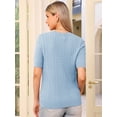 thumbnail image 3 of DARING DIVA Women's Lightweight Short Sleeve Sweater XS Light Blue, 3 of 6
