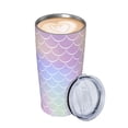 thumbnail image 3 of Kll Fish Scale1 Stainless Steel Vacuum Insulated Coffee Cup 20 Oz Insulated Travel Mug Water Cup With Leak-Proof Straw Lid & Flip Lid,1 Metal Straws,1 Cleaning Brush, 3 of 8