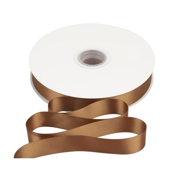 Joycrosso 1 Inch Golden Brown Solid Satin Ribbon, 100 Yards Double Faced Satin for Gift Wrapping Floral Bouquets Wedding Party Decoration