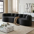 thumbnail image 6 of 106" Oversized Sectional Sofa,Modern Corduroy Memory Foam Sofa Cloud Sofa with Deep Seat for Living Room,Black, 6 of 7