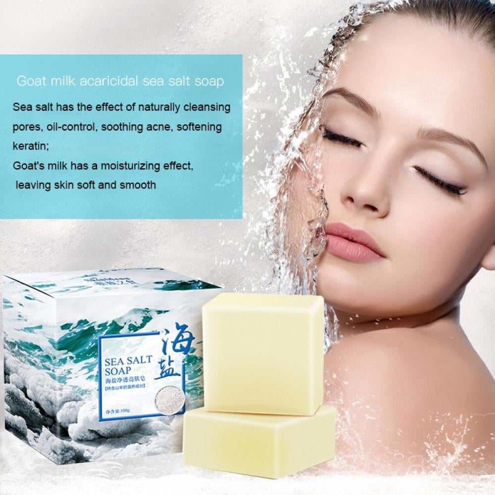 Bullpiano 100g Soap for Dr Squatch Soap Wart Soap Remover Wart Removal Benzoyl Peroxide Salicylic Acid Mite Soap Rich in Sea Salt Quickly Remove Mites Repair Nourish Skin Personal Care Product