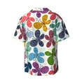 thumbnail image 2 of Wukai Colorful Butterflies Men's Casual Short-Sleeve Button Down Shirt - Lightweight Summer Dress Shirt for Daily Wear-X-Large, 2 of 7