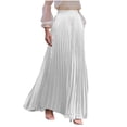 thumbnail image 2 of Mifsaly Pleated Skirts for Women High Waist Full Length Aline Maxi Skirt Elegant Cocktail Party Wedding Guest Evening Outfits S, 2 of 7