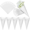 thumbnail image 1 of 100 cajas de dulces de conos de papel estampados, decoraciones más populares, suministros para fiestas de bautismo y bodas, invitados ER, 1 of 5
