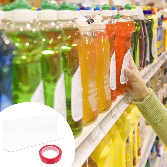 OULII Transparent Plastic Shelf Dividers for Supermarkets Store Goods Separators with Stable Design