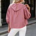 thumbnail image 6 of Edvintorg Lightweight Jacket Women Plus Size Fashion Long Sleeve Loose Casual Hooded Coat with Zipper Women Outerwear Woman Clothes Pink XXL, 6 of 6