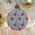 thumbnail image 5 of Party Flamingos Pineapples Wood Christmas Tree Holiday Ornament, 5 of 7