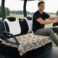thumbnail image 4 of Yuyamidu Dog Paw Golf Cart Seat Covers Golf Ball Club Car Golf Cart Seat Towel Blanket with Pockets Fits for Club Car and More 2 Person Seat Golf Carts, Easy to Install and Clean, 4 of 7