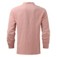 thumbnail image 7 of T Shirts for Men Casual Tops Winter Fall Long Sleeve Fall Leisure Travel Cotton Linen Vintage Hoodless Drawstring T-shirt Top, 7 of 7