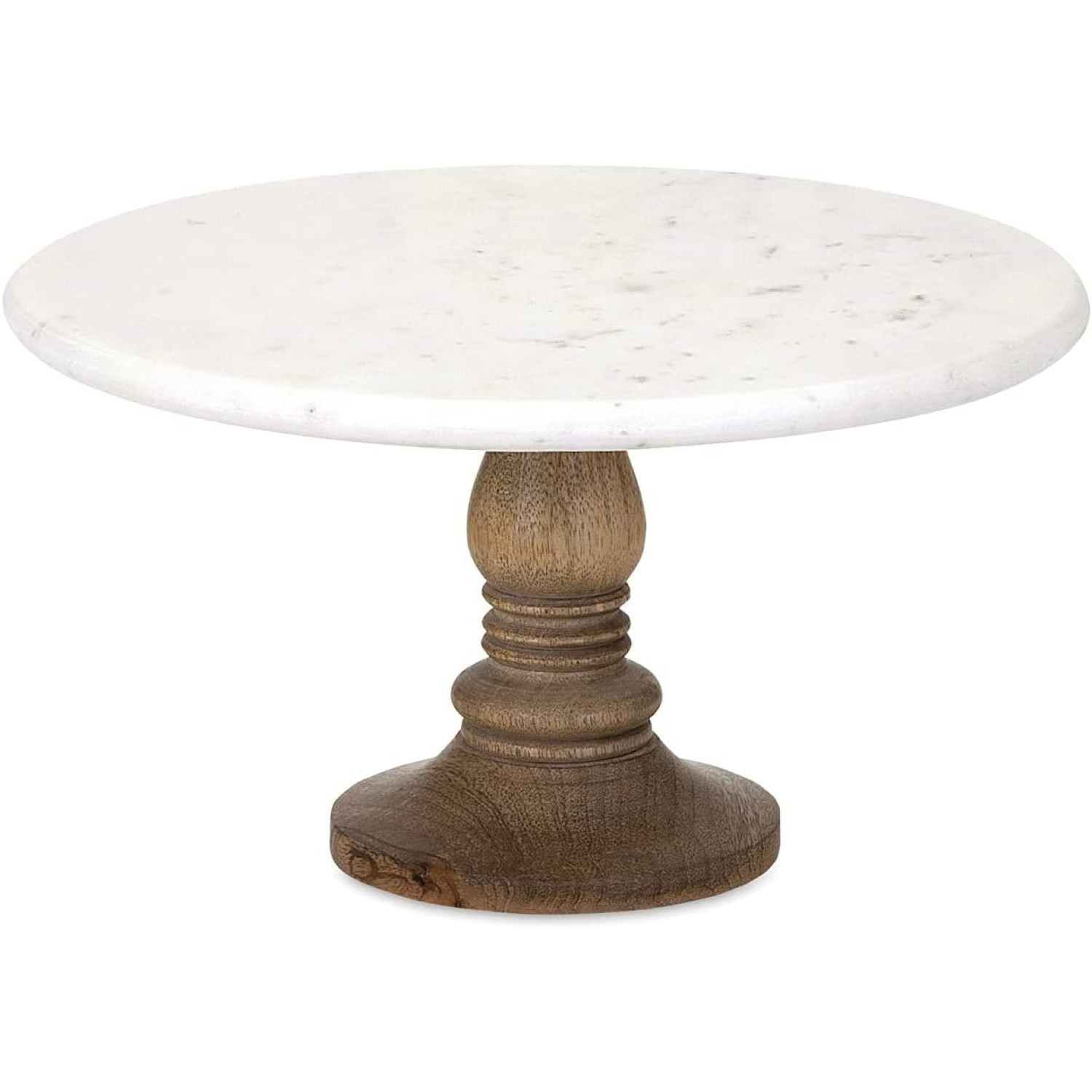 HElectQRIN Lissa Marble Cake Stand in White Handcrafted Cake Pedestal
