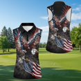 thumbnail image 5 of HUIACONG USA Eagle Matching Golf Shirts for Couples Sleeveless Golf Tops for Women Lightweight Quick Dry Mens Short Sleeve Shirt 1/4 Zip Breathable Moisture Wicking Athletic Wear Woman 2XL, 5 of 7
