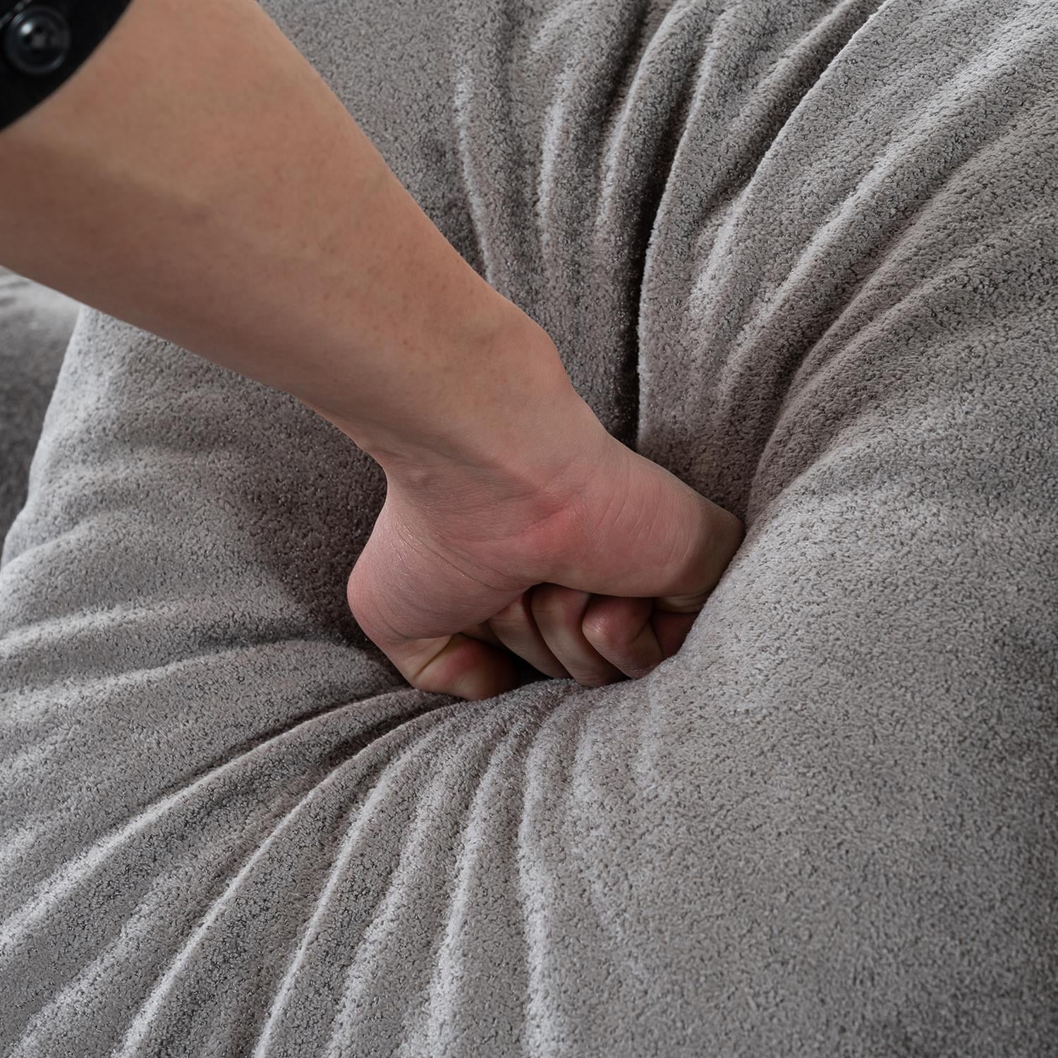 Demi Bonn 100" Modular L-Shape Sectional Sofa with Chaise, Corduroy Fabric, Plush Sponge Compression, Modern Sleeper Couch in Deep Seating for Living Room, Gray