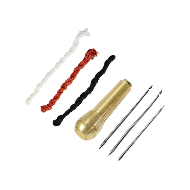 Quick Sewing Awl Leather Canvas Repair Stitcher Kit 3 Needles 3 Color Thread