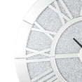 thumbnail image 3 of Benjara BM225866 Mirror Panel Frame Wall Clock with Crushed Faux Diamond Inlay, Silver, 3 of 5