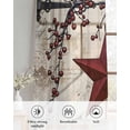 thumbnail image 6 of Texas Star Vintage Sheer Curtains 39 Inch Length 2 Panels Set for Living Room/Bedroom, Red Retro Berry Beige Wooden Kitchen Curtains Grommet Semi-Sheer Curtains Drapes Window Treatments 27.5"x39"x2, 6 of 7