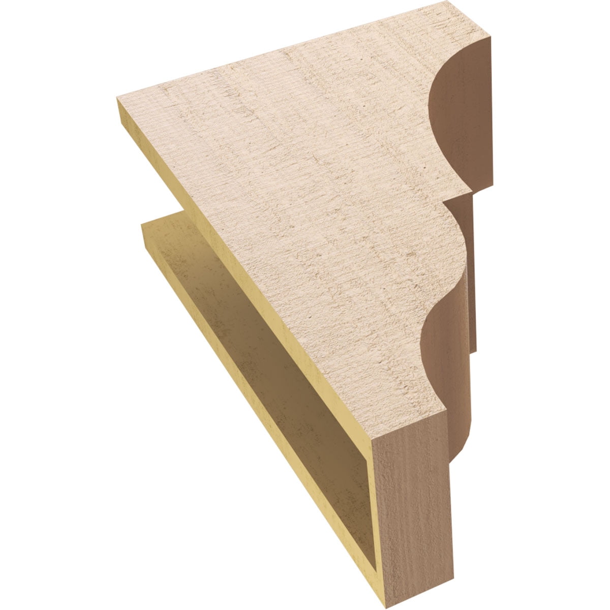 6"W x 12"D x 18"H Classic Asheboro Rough Cedar Woodgrain TimberThane Corbel, Primed Tan
