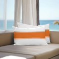 thumbnail image 3 of Lumbar Pillow Covers 20x12 Inch Set of 2, Orange Solid Color Texture Waterproof Outdoor Pillow Covers, Simple Orange Stripes Decorative Cushion Pillowcases for Couch, Sofa, Bed, Garden, Patio, 3 of 9
