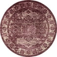 thumbnail image 1 of Unique Loom Tapis de Bordure Isabella Haut-Bas 7' 10 x 7' 10 Rond Violet/ivoire, 1 of 1