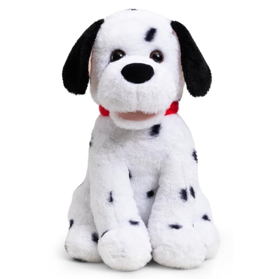 WENMOTDY 13inch Dalmatian Stuffed Animal Puppy Dog Plush with Red Collar Soft Toy Gift for Kids